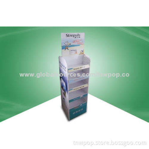 Promotional POP floor displays, two-sided, suitable for medicine, strepsils, can be customized